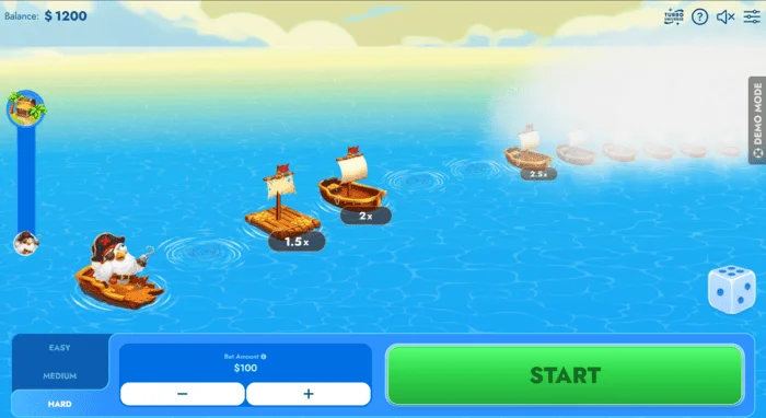 Herná obrazovka Chicken Pirate Route